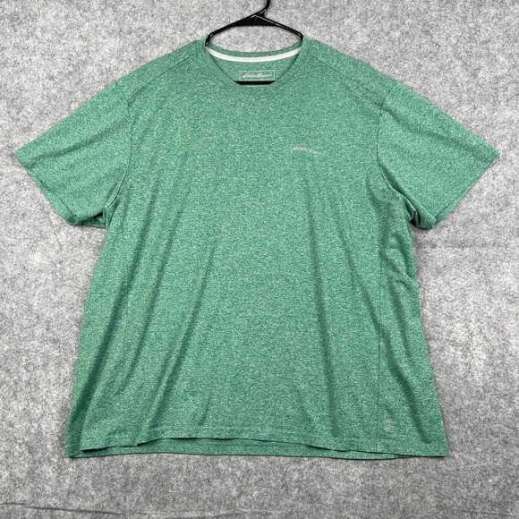 Eddie Bauer Shirt Adult Short Sleeve Polyester Men's Size 2XL Green Tech Gym - Picture 1 of 8